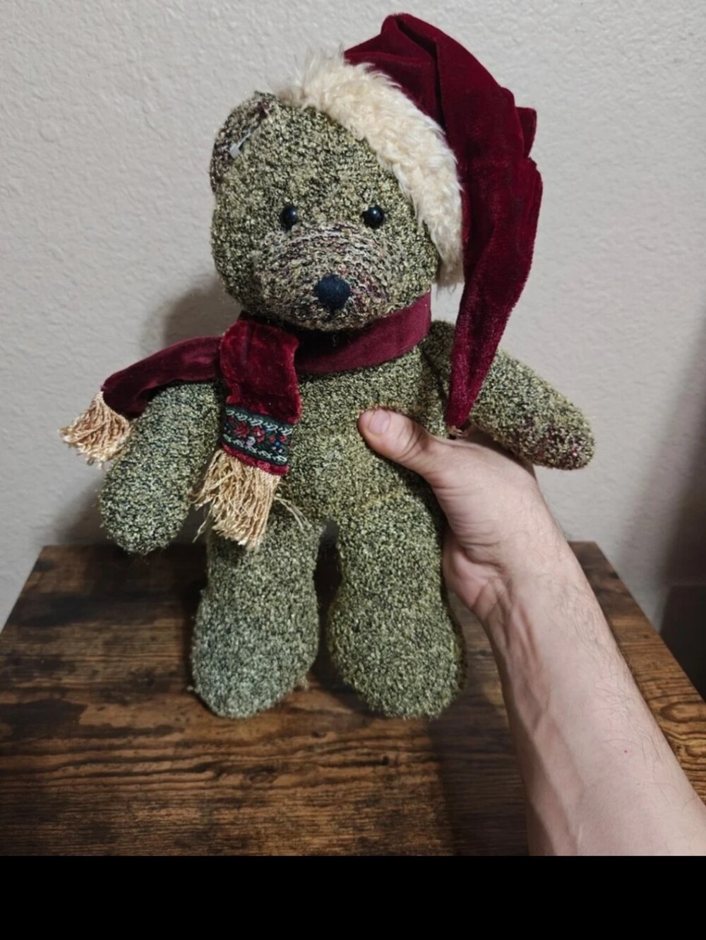 1990s Russ Berrie "Shimmers" Holiday Teddy Bear Plush.